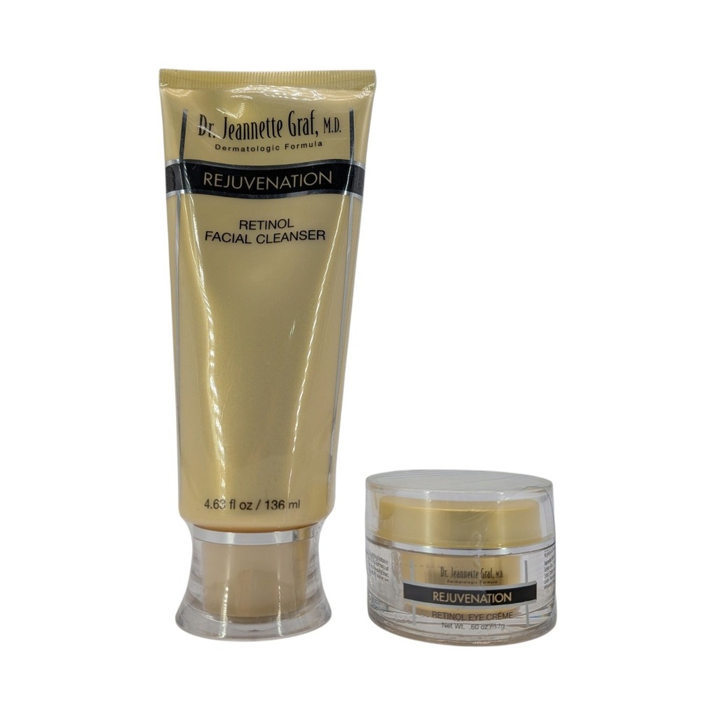 Dr. Jeannette Graf Rejuvenation Retinol Facial Cleanser & Eye Creme Set New